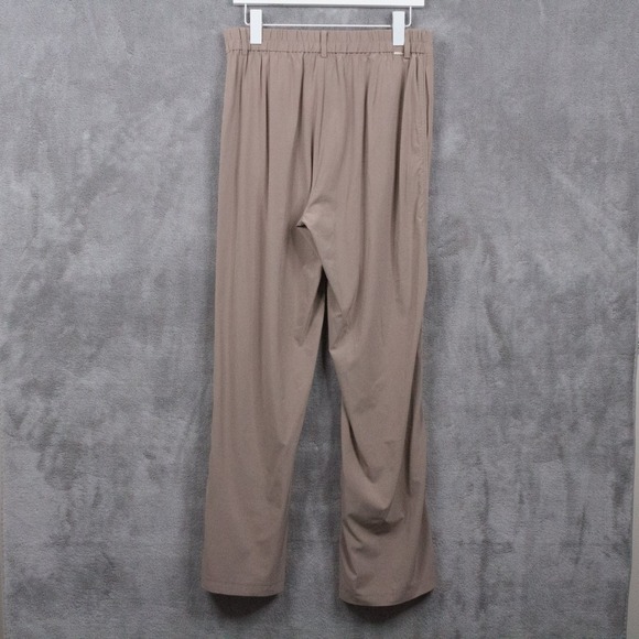 VUORI Villa Trouser Pants Pleated Wide Leg Flowy Walnut Beige Womens Sz L - Picture 8 of 9